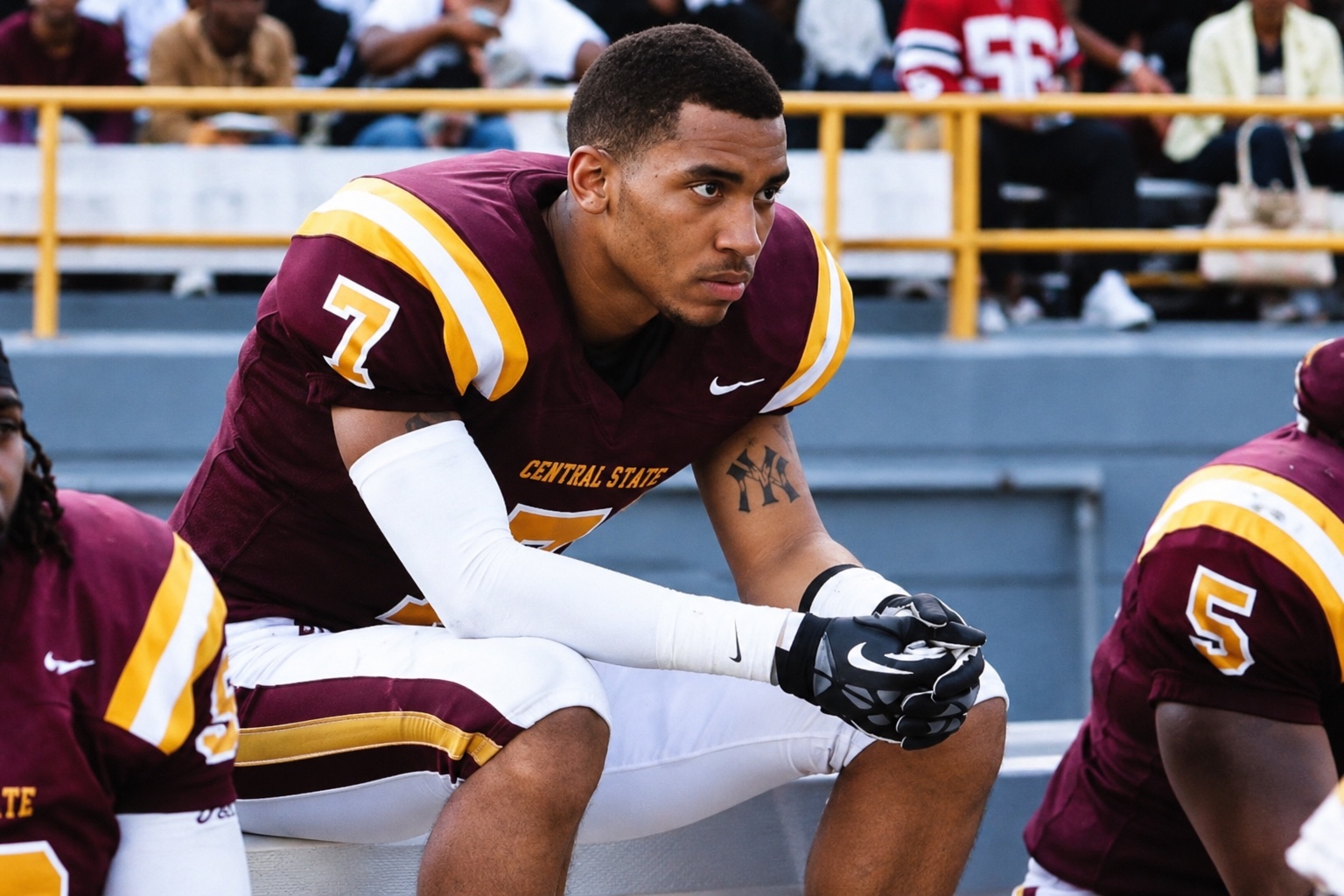 Jorden Paige as a Central State college football player