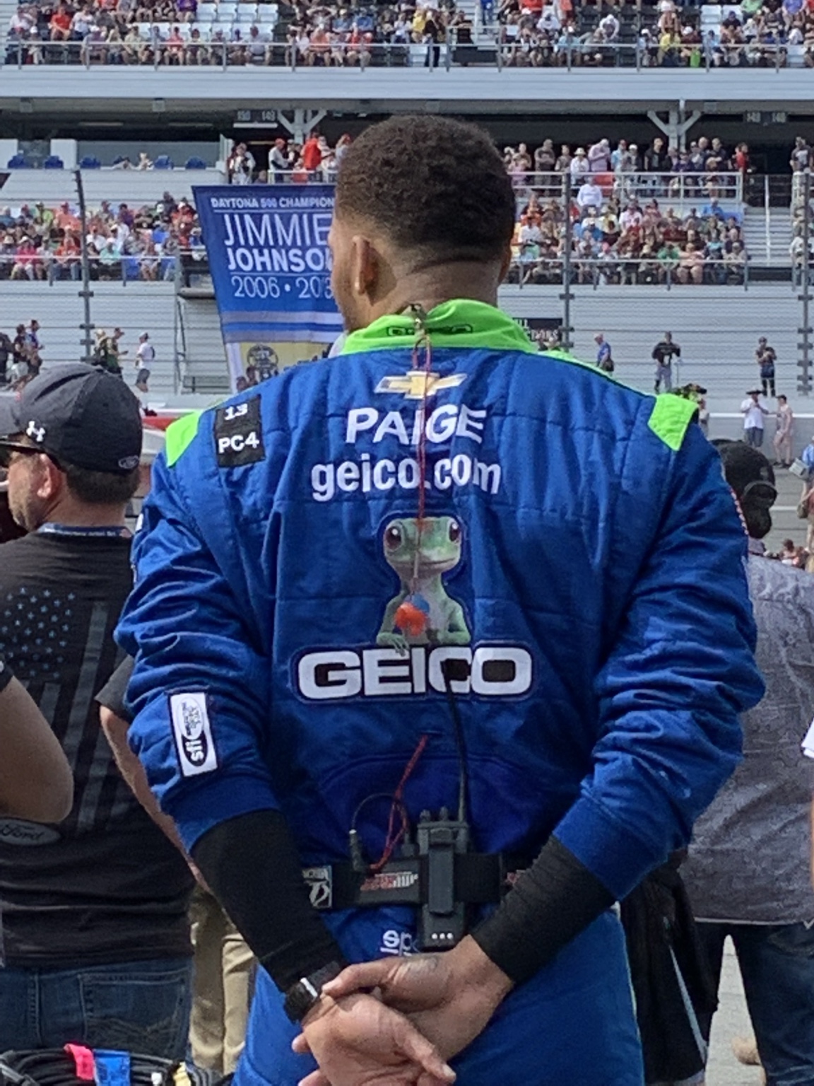 Jorden Paige in NASCAR pit crew gear